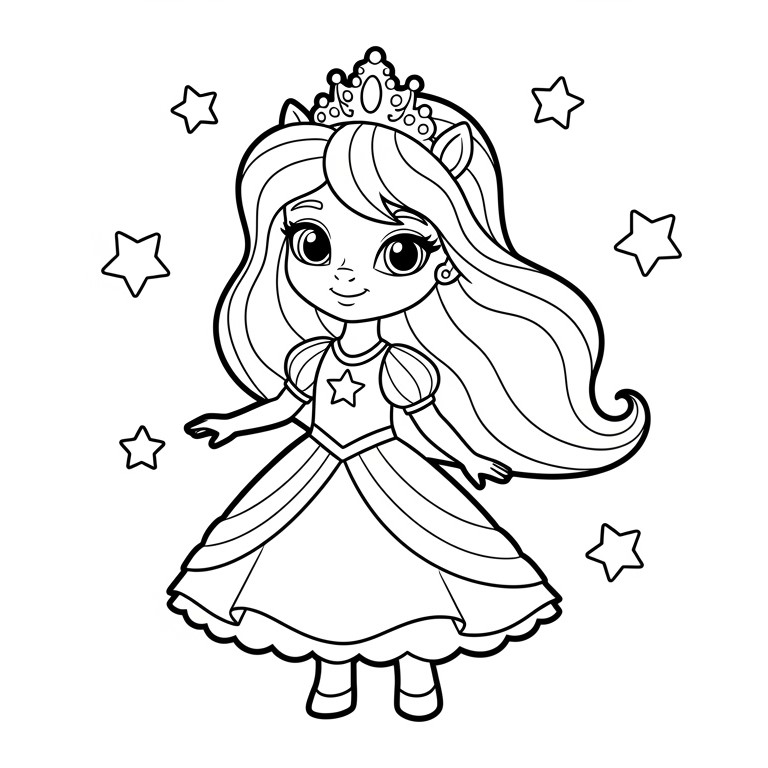 유니콘/공주 색칠공부 도안