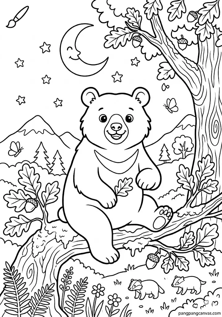 반달가슴곰 색칠공부 도안