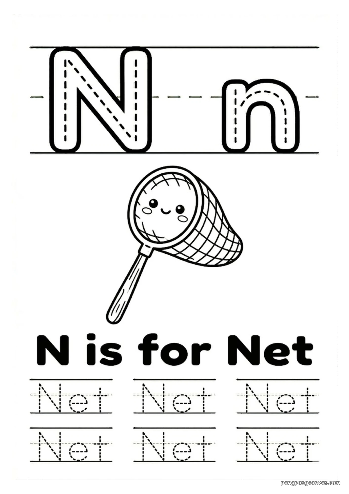 N for Net 알파벳 따라쓰기 무료 학습지