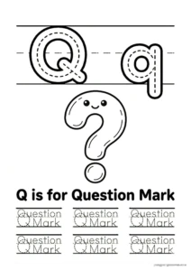 Q for Questionmark 알파벳 따라쓰기 무료 학습지